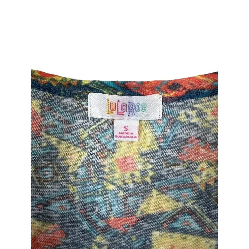 LulaRoe Sarah Women's Super Long Blue Textile Cardigan - Picture 3 of 7